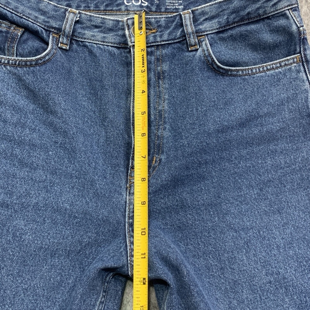 COS Women's High Rise Tapered Ankle Length Wide Leg Blue Jeans - Size 29 - Picture 12 of 15